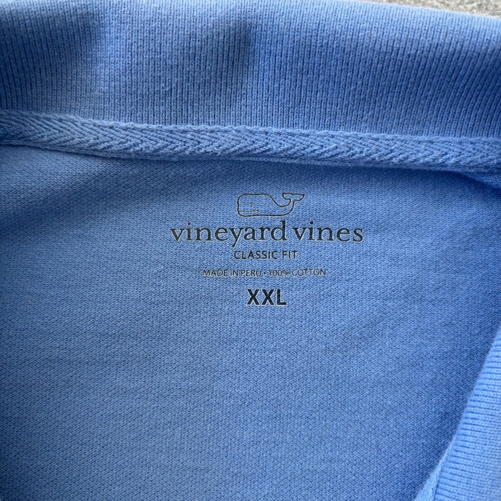 Vineyard Vine Mens XXL Classic Fit Short Sleeve Pique Polo Shirt Blue Whale Logo - Picture 4 of 8